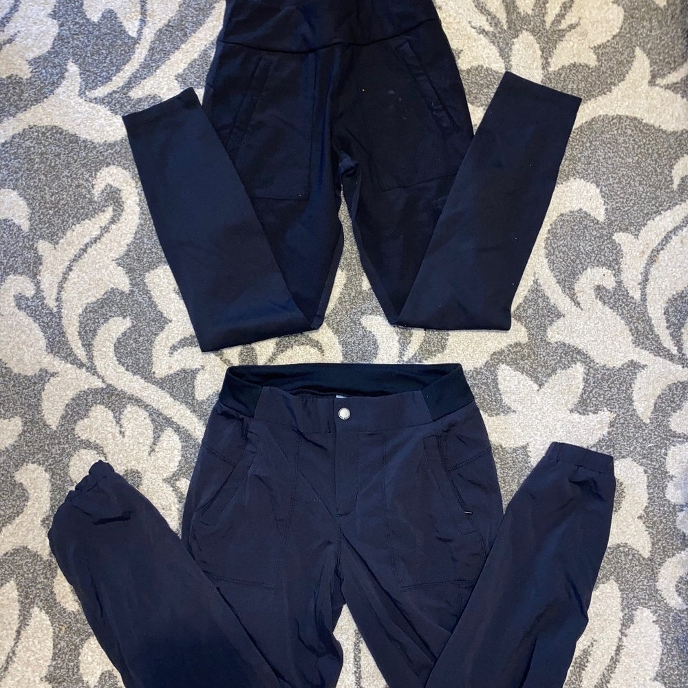 Athleta size 4 black pull on pants lot